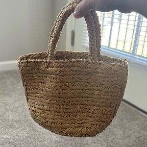 J. Crew Woven Basket Mini Handbag in Tan